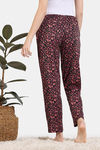 Zivame Floral Tales Knit Poly Pyjama - Jet Black — thumbnail 4